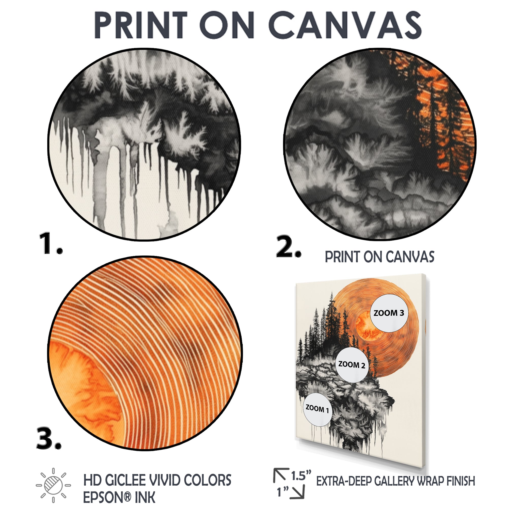 Sunrise Of A Dark Onyx Forest - Orange Owl Wall Art
