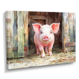 Cute Farm Pig Portrait - Pig Living Room Wall Art