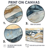 Modern Marble Seagull On Beach - Seagull Framed Canvas Art