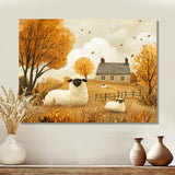 Sheep Farmyard Friends In Autumn - Sheep Wall Decor