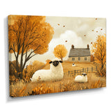 Sheep Farmyard Friends In Autumn - Sheep Wall Decor