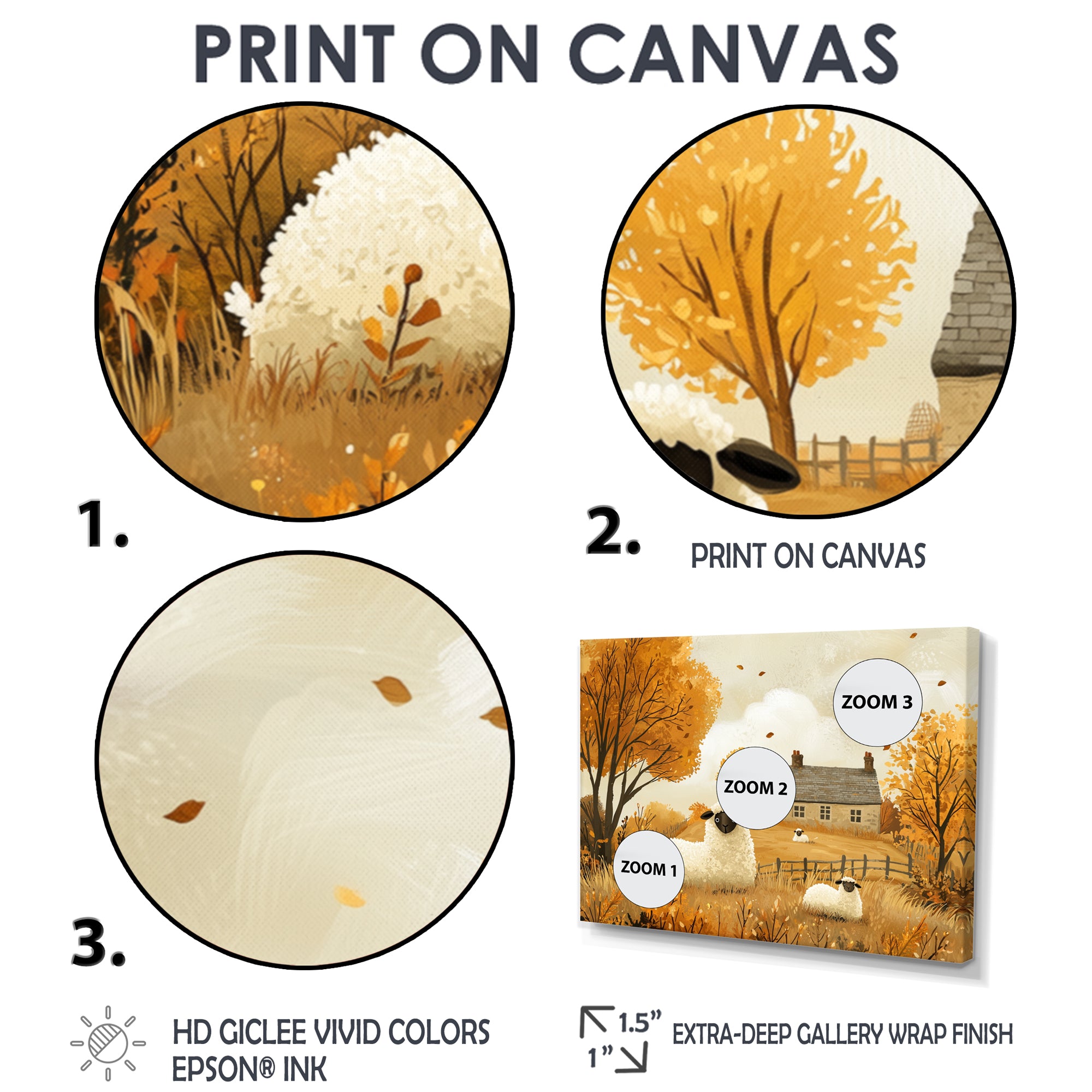 Sheep Farmyard Friends In Autumn - Sheep Wall Decor