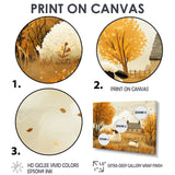 Sheep Farmyard Friends In Autumn - Sheep Wall Decor