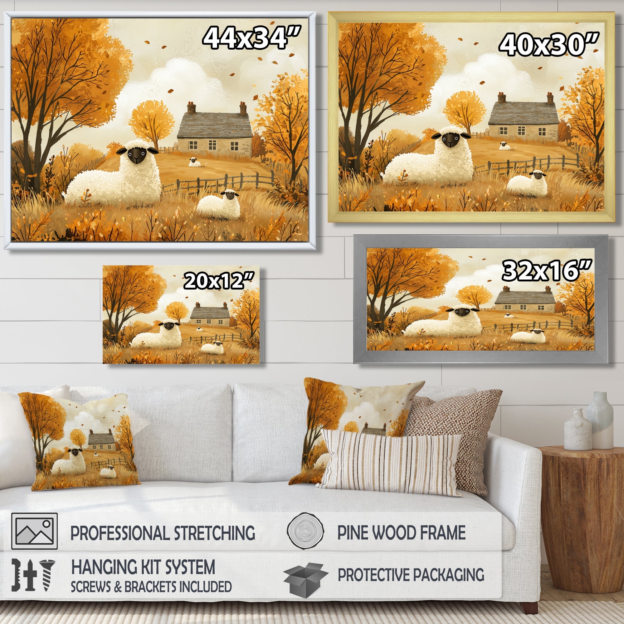 Sheep Farmyard Friends In Autumn - Sheep Wall Decor