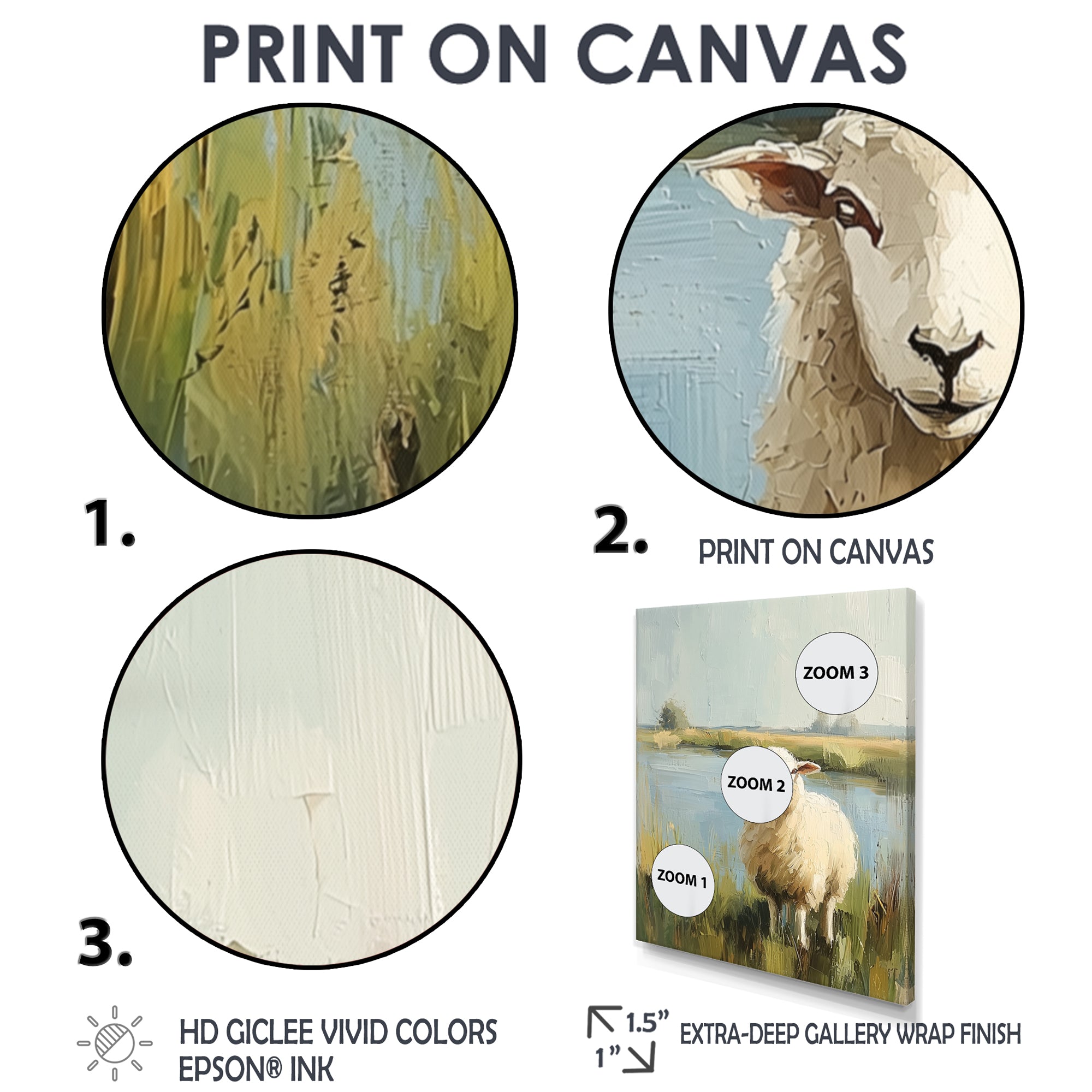 Sheep By The Pond With Gentle Breeze - Sheep Wall Art Prints