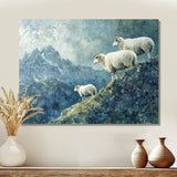 Mountain Retreat Of Sheep - Blue Sheep Wall Art