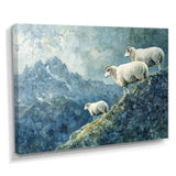 Mountain Retreat Of Sheep - Blue Sheep Wall Art