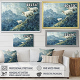 Mountain Retreat Of Sheep - Blue Sheep Wall Art