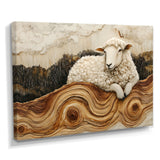 Abstract Sheep In Farm Landscape - Sheep Wall Art Prints