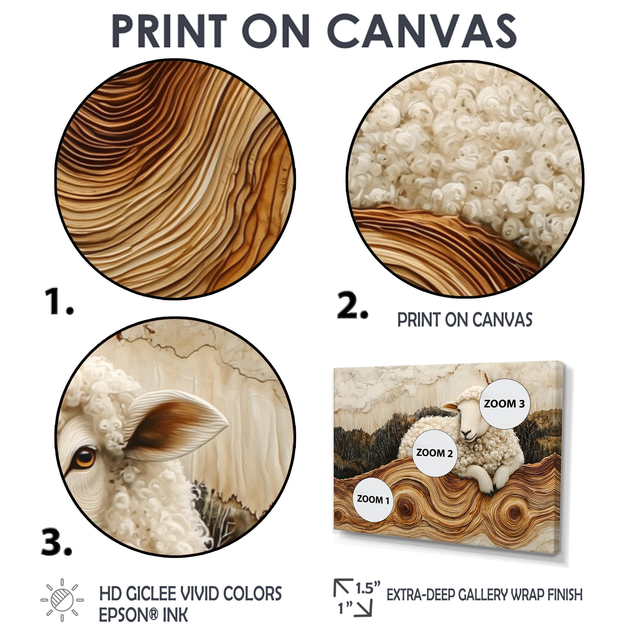 Abstract Sheep In Farm Landscape - Sheep Wall Art Prints