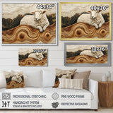 Abstract Sheep In Farm Landscape - Sheep Wall Art Prints