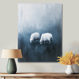Minimalism Sheep In The Rain - White Sheep Wall Art