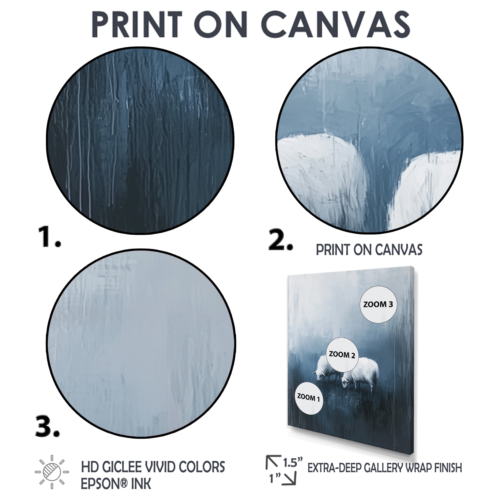 Minimalism Sheep In The Rain - White Sheep Wall Art