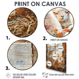 Sheep Portrait At The Farm - Sheep Large Canvas Wall Art