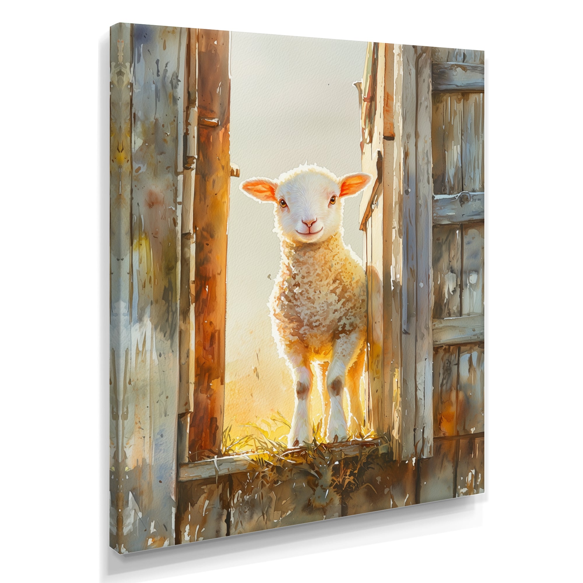 Photo Of Sheep Portrait At The Barn - Sheep Bedroom Wall Art