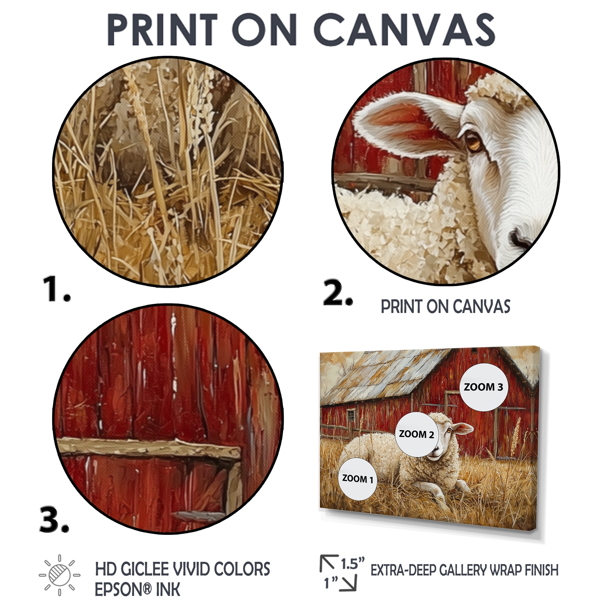 Sheep By The Old Red Farm - Sheep Wall Art Prints