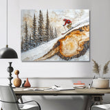 Summit Gliders Skiing In A Winter Landscape I - Skiing Canvas Wall Art