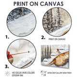 Summit Gliders Skiing In A Winter Landscape I - Skiing Canvas Wall Art