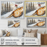 Summit Gliders Skiing In A Winter Landscape I - Skiing Canvas Wall Art