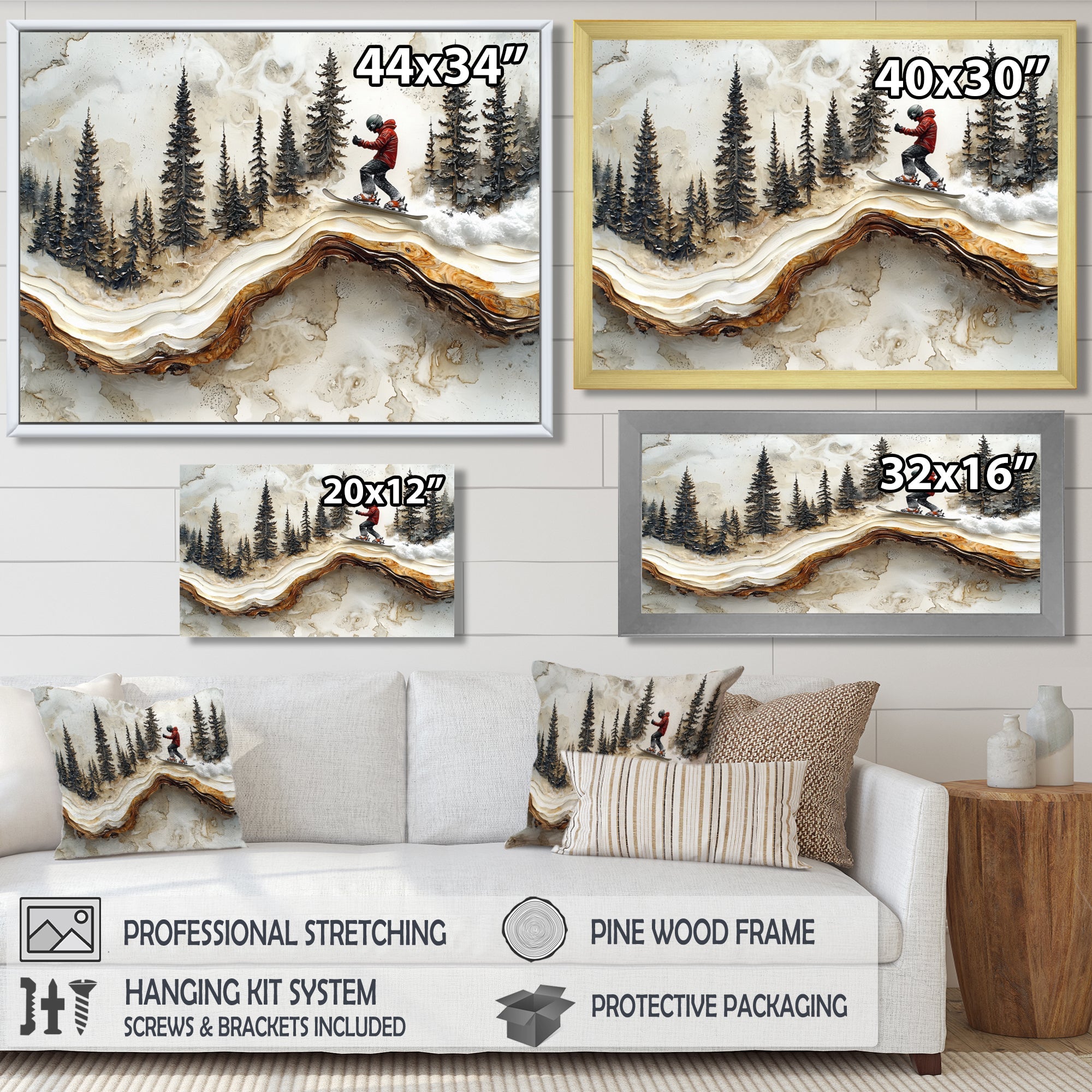 Crystal Snowboard Carve The Slopes I - Skiing Canvas Wall Art