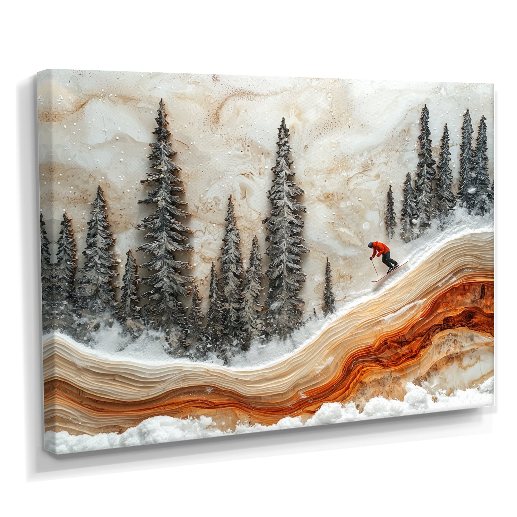 Crystal Skiing In A Winter Landscape I - Skiing Canvas Wall Art