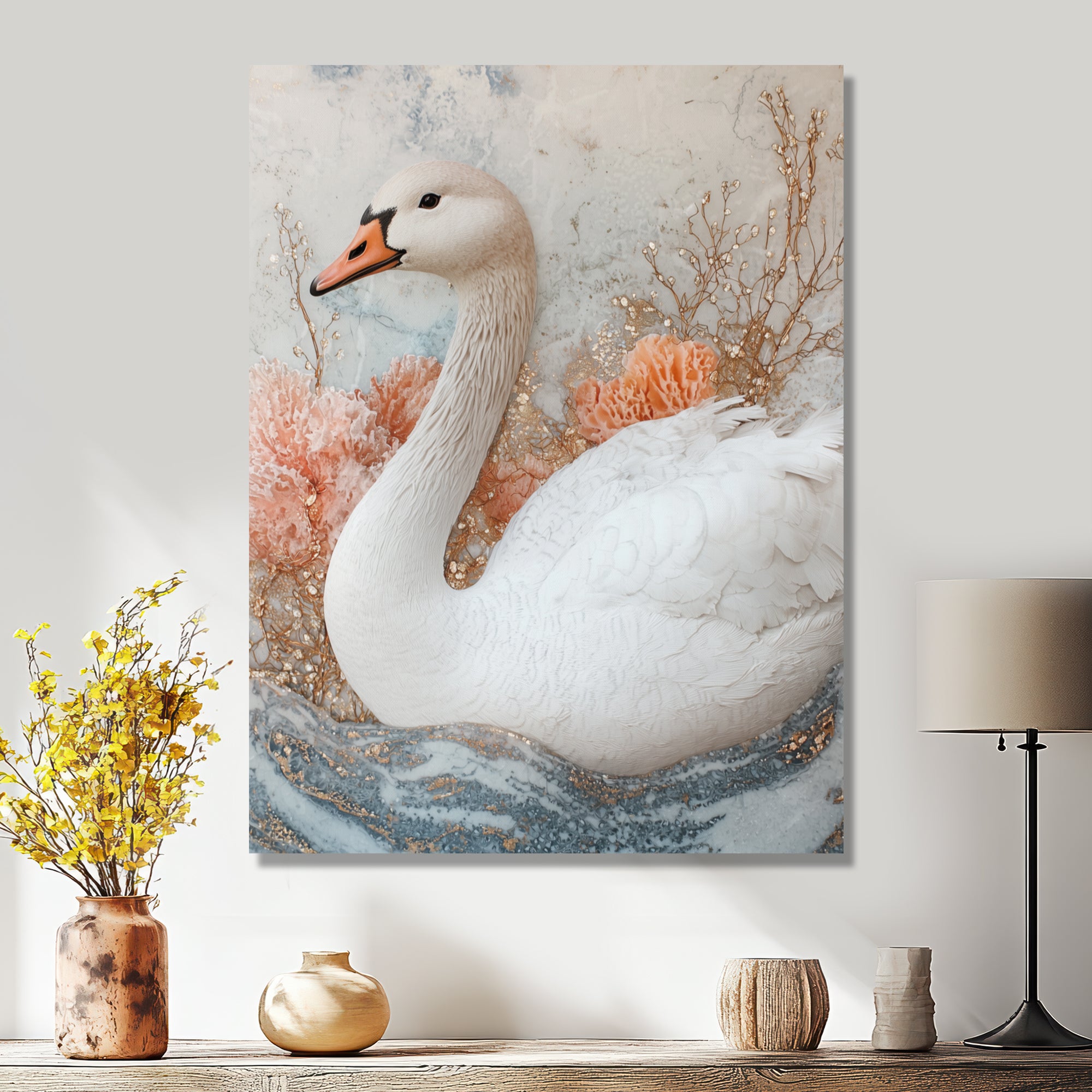 Pink Goose Reflections Of Elegance - Goose Wall Decor