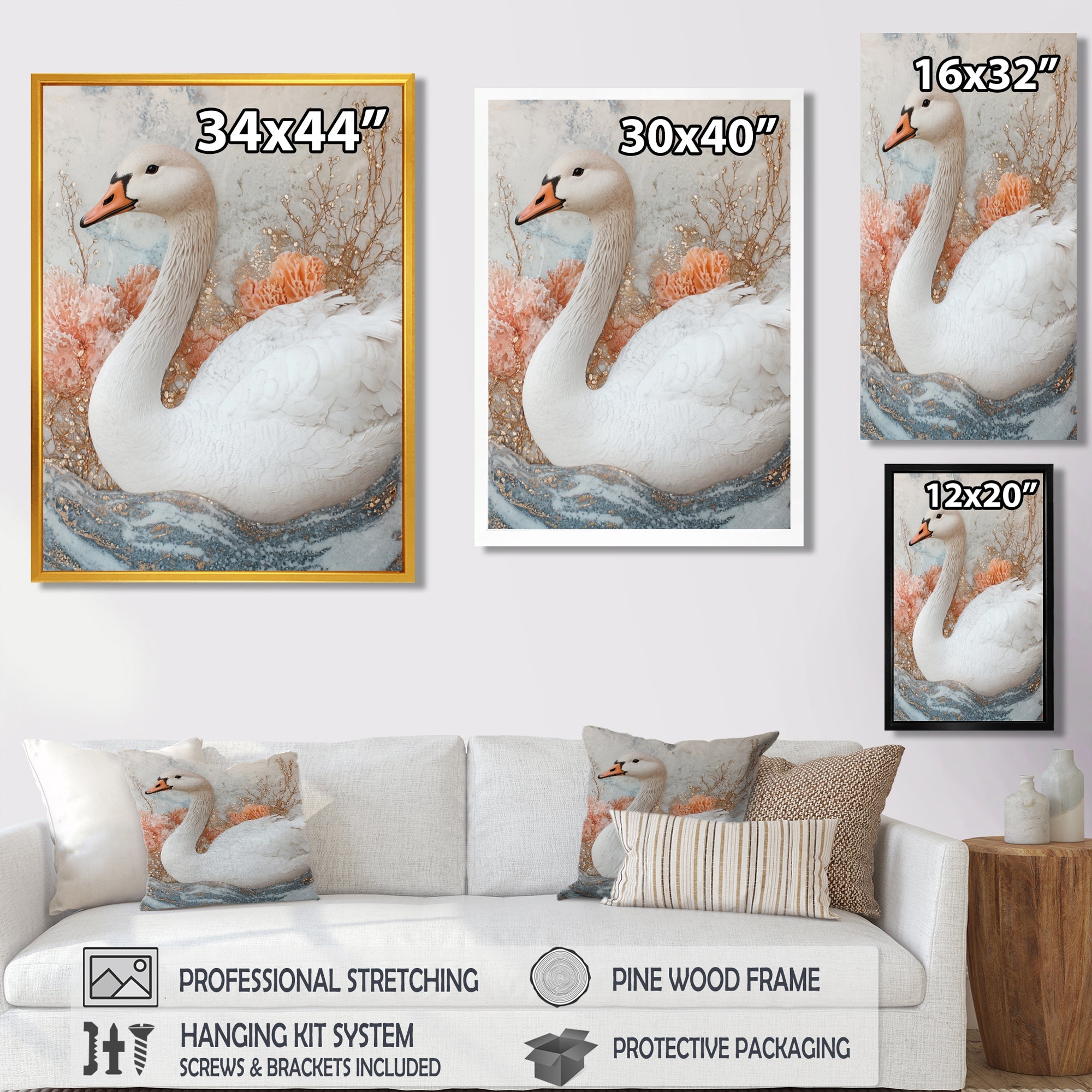 Pink Goose Reflections Of Elegance - Goose Wall Decor