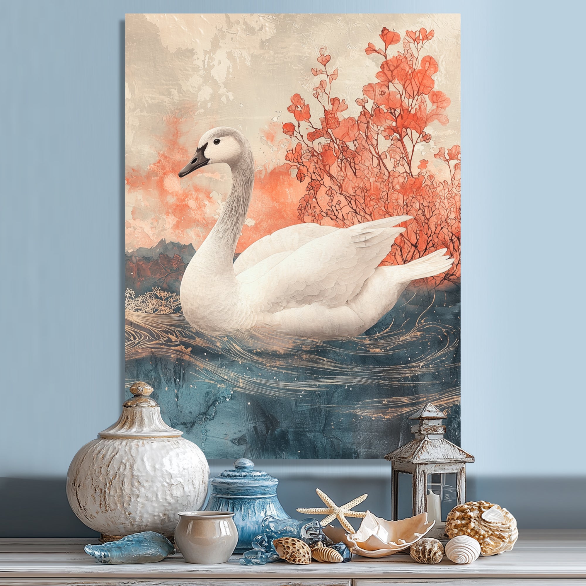 Swan Reflections Of Elegance - Swans Wall Art Prints