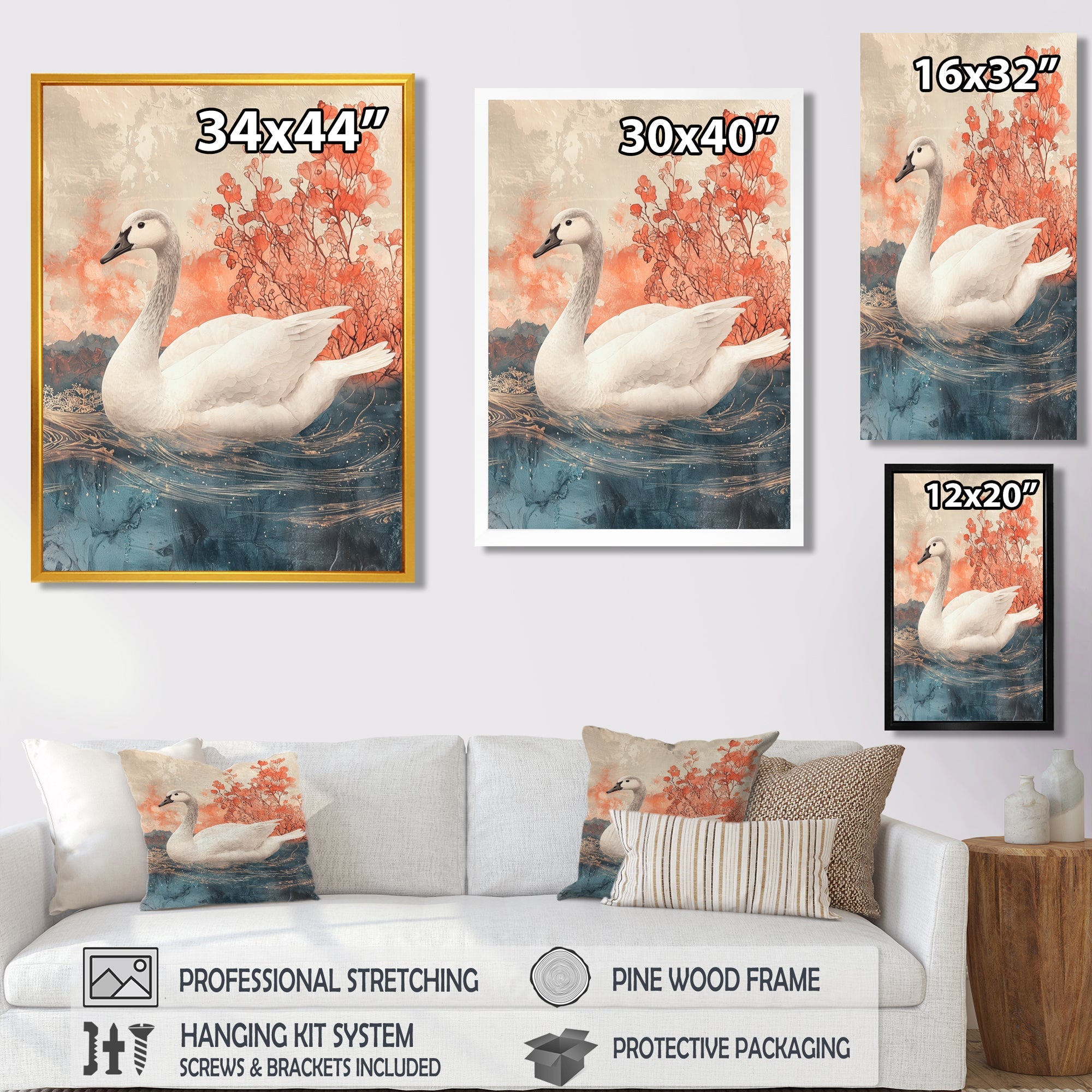 Swan Reflections Of Elegance - Swans Wall Art Prints