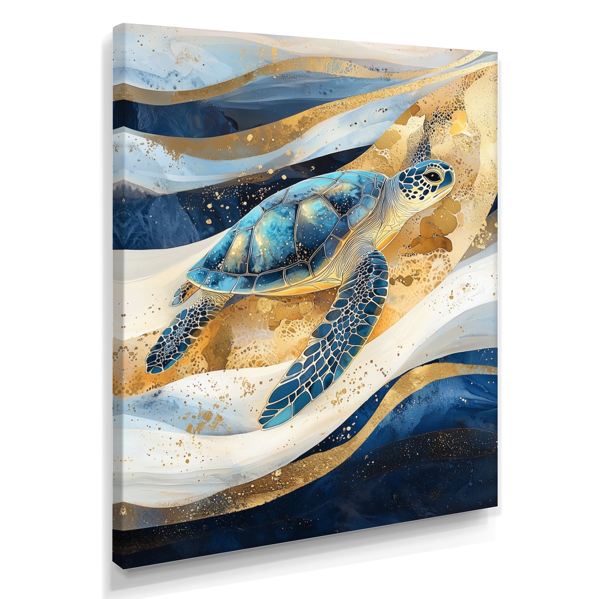 Abstract Waves Of Turtle Trails - Turtle Home Decor Art