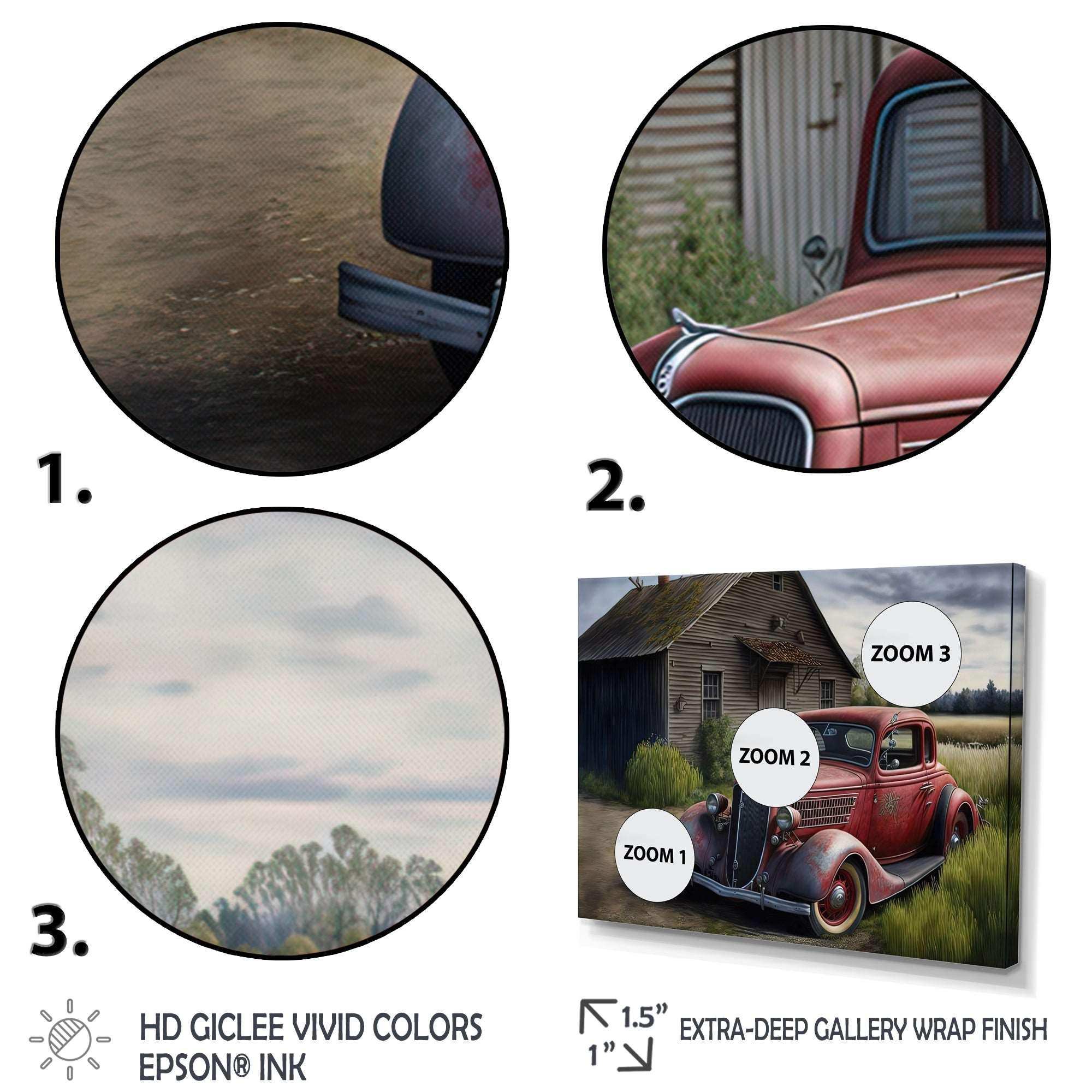 30S Ford Car In Barn VI Canvas Canvas