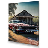 Camero In Barn I - Car Muscle Car Canvas Wall Art