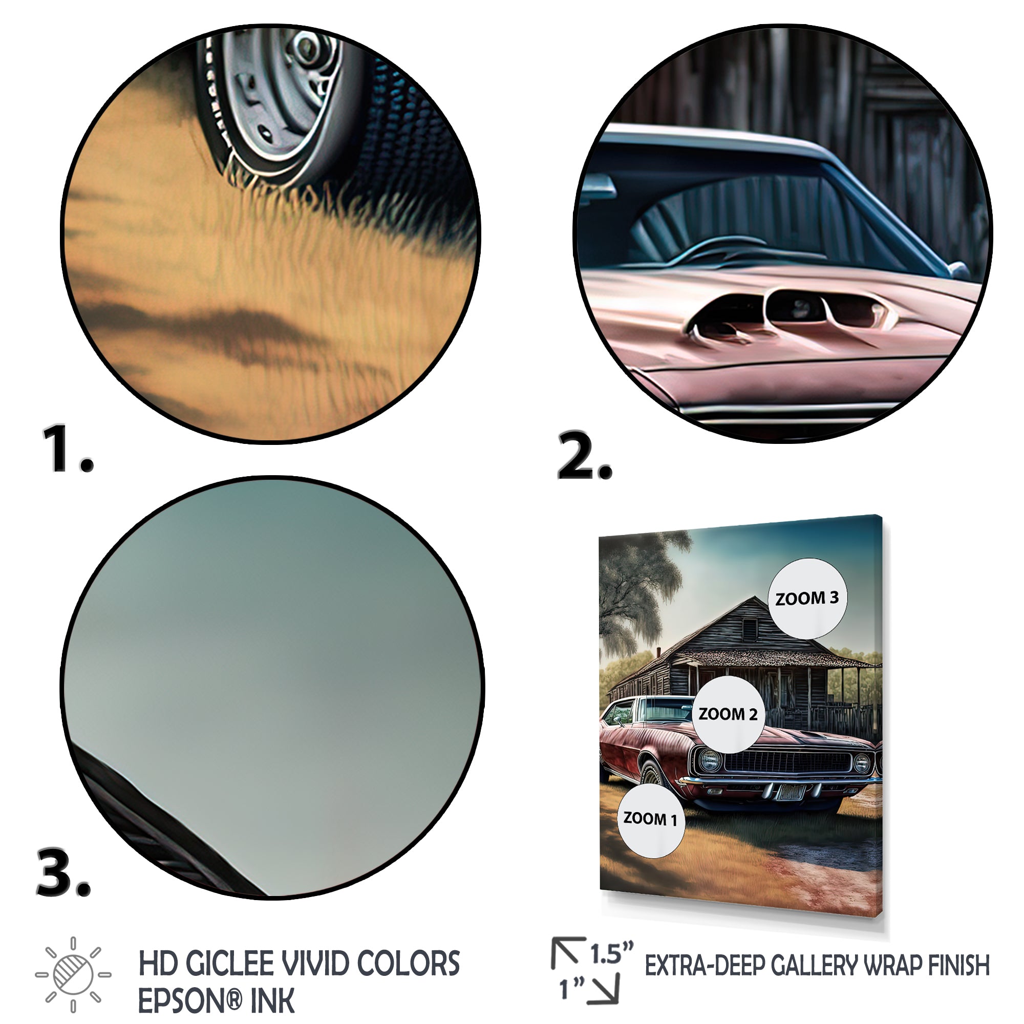 Camero In Barn I - Car Muscle Car Canvas Wall Art