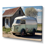 Old Milk Delivery In Barn - Car Old American Canvas Wall Art