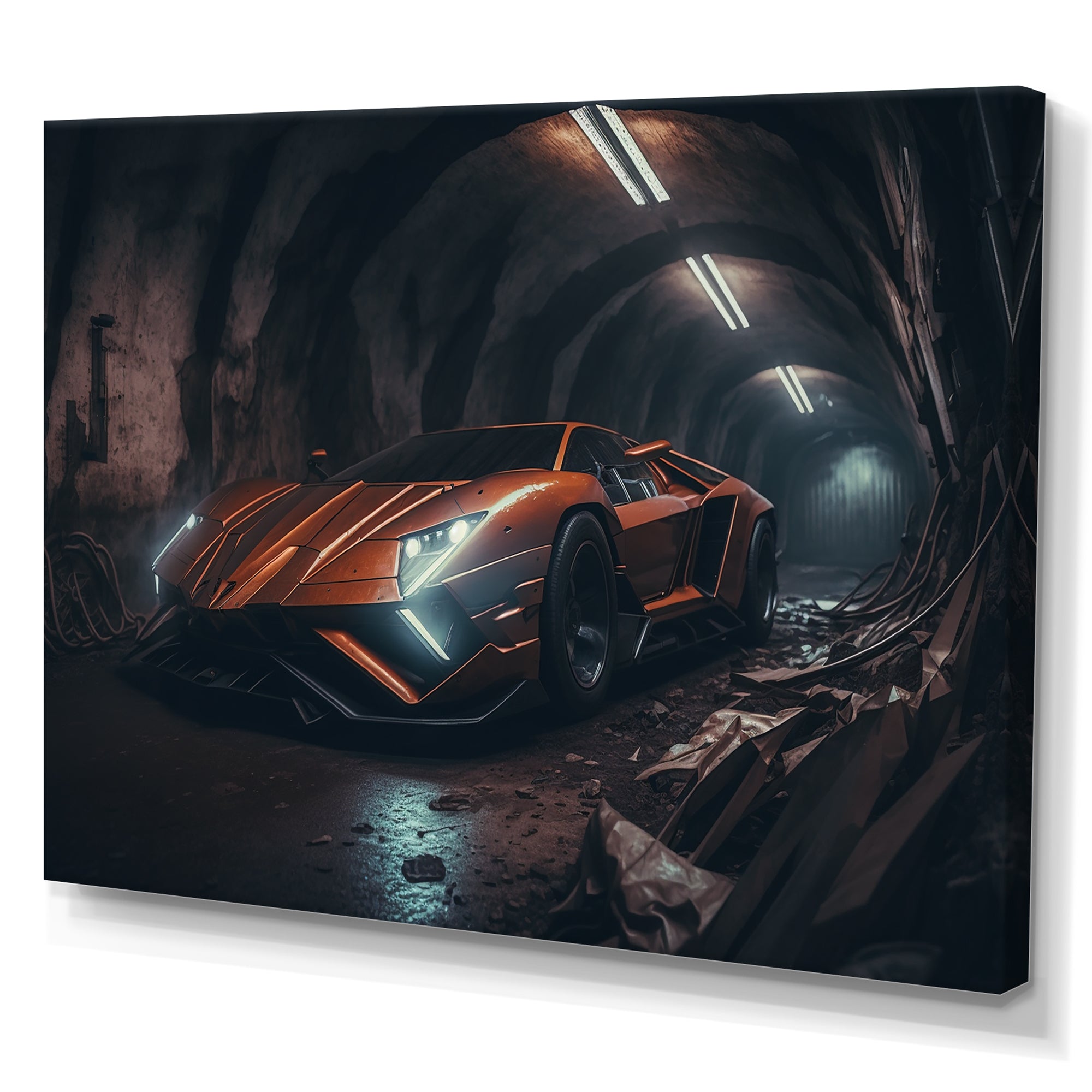 Orange Body kit Exotic Car Photography - Cars Race Exotic Canvas Wall Art