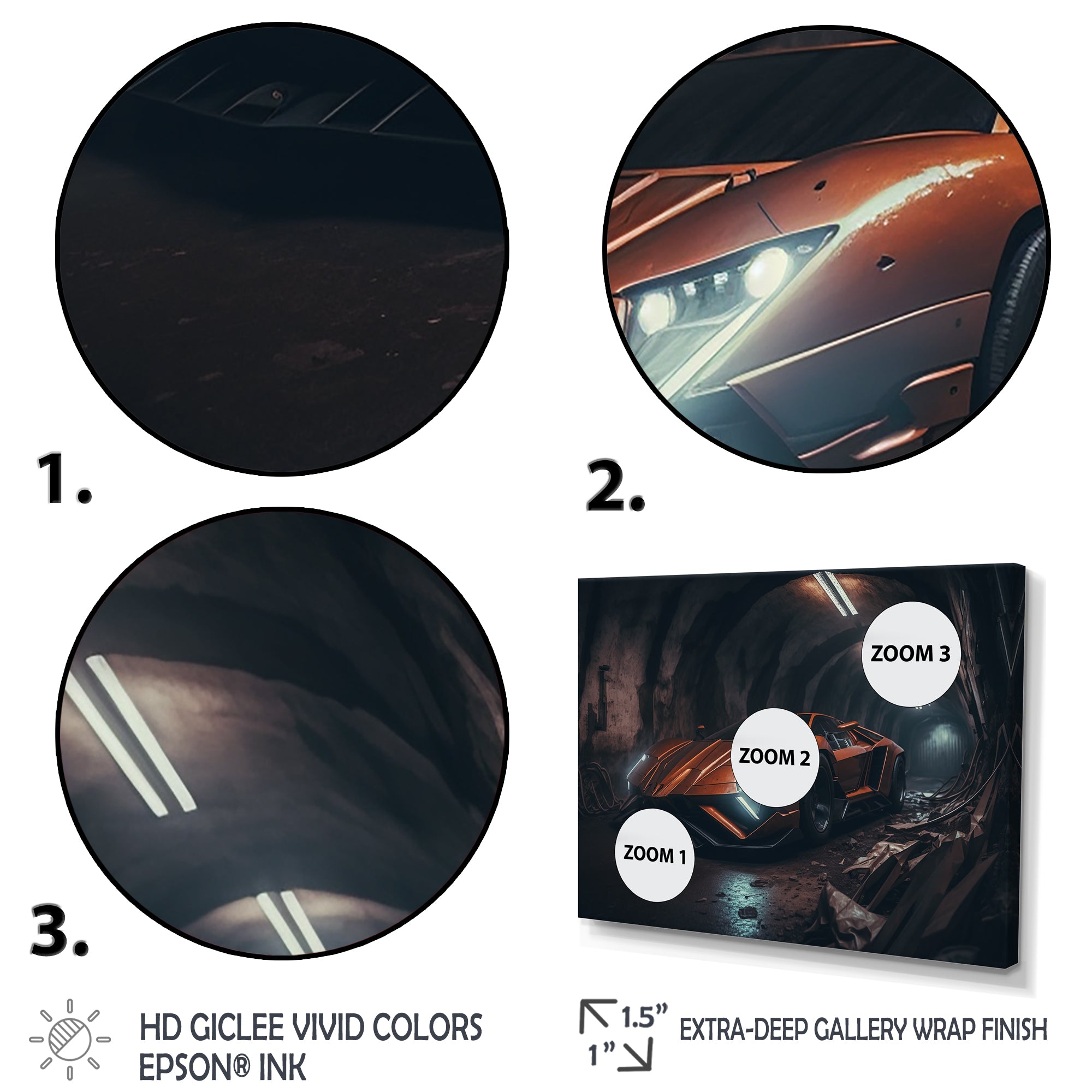 Orange Body kit Exotic Car Photography - Cars Race Exotic Canvas Wall Art
