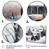 Tractor At The Barn In Winter I - Car Old American Canvas Wall Art