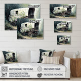 Flower Old Cottage Caravan I - Car Old American Canvas Wall Art