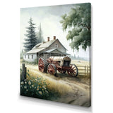 Tractor At The Barn In Summer I - Car Old American Canvas Wall Art