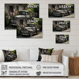 Vintage Car At The Barn - Car Old American Canvas Wall Art