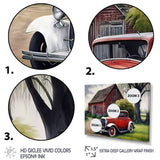 Old Vintage Car At The Barn - Car Old American Canvas Wall Art