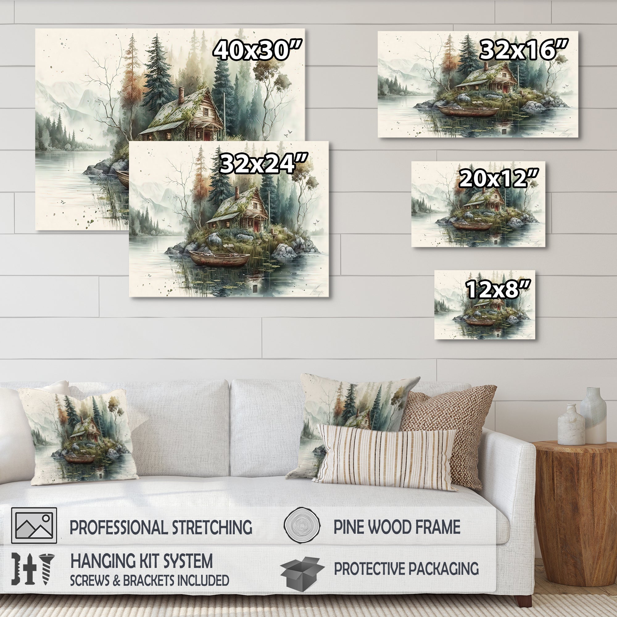 Fishing House By The Lake I - Hunting & Fishing Canvas Wall Art