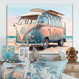 70S Surfing Van At The Beach II