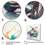Modern Vibrant Motorcycle - Motorcycle Canvas Wall Art