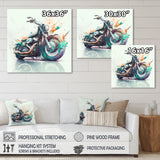 Modern Vibrant Motorcycle - Motorcycle Canvas Wall Art
