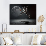 Touchdown On The Moon - Sport Basketball Canvas Wall Art