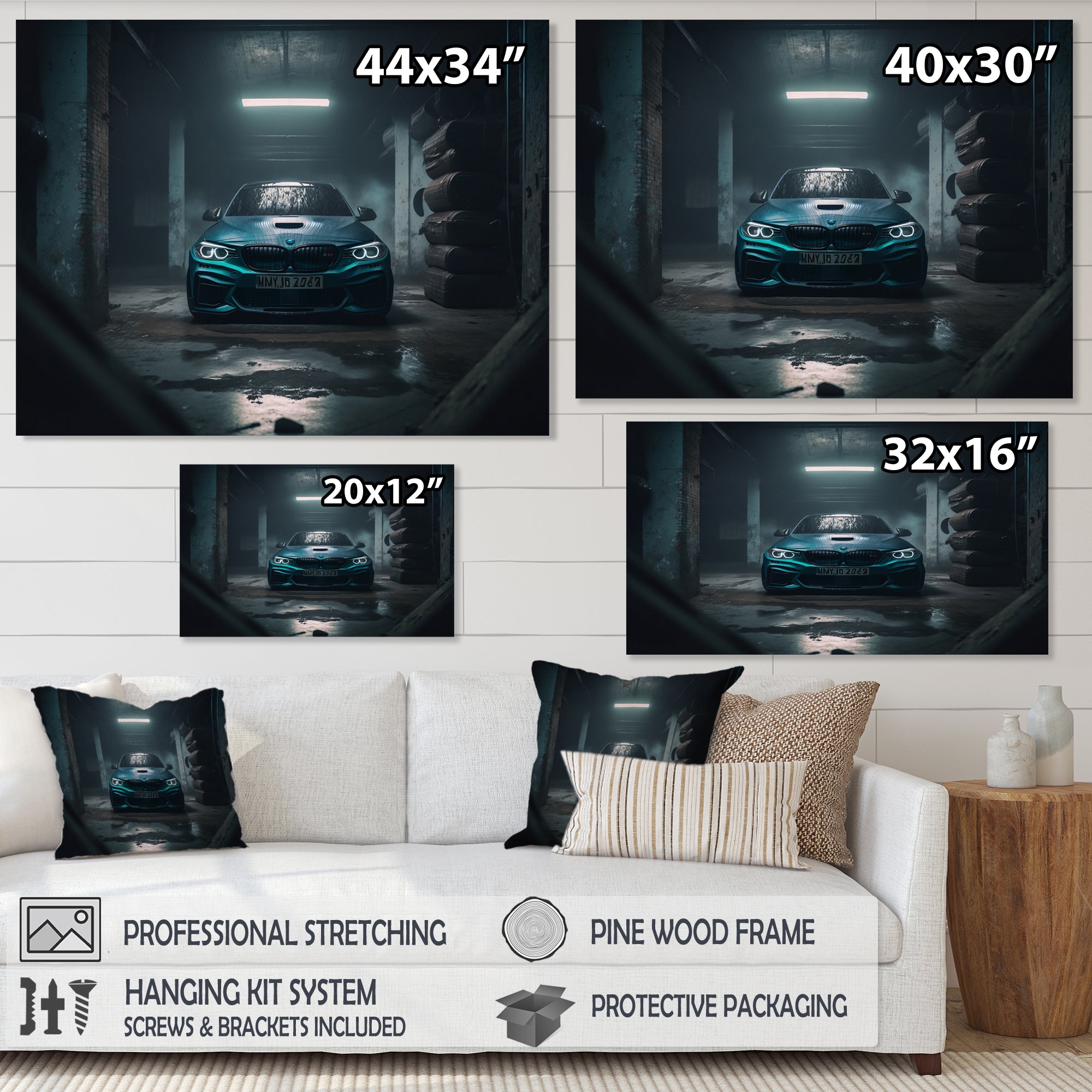 240 In Underground Garage - Car Exotic Canvas Wall Art