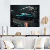 Vette In Underground Garage - Car Exotic Canvas Wall Art