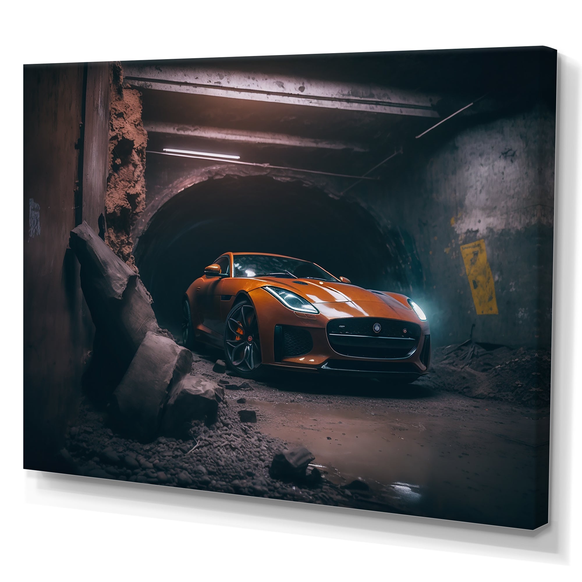 F In Underground Garage - Car Exotic Canvas Wall Art