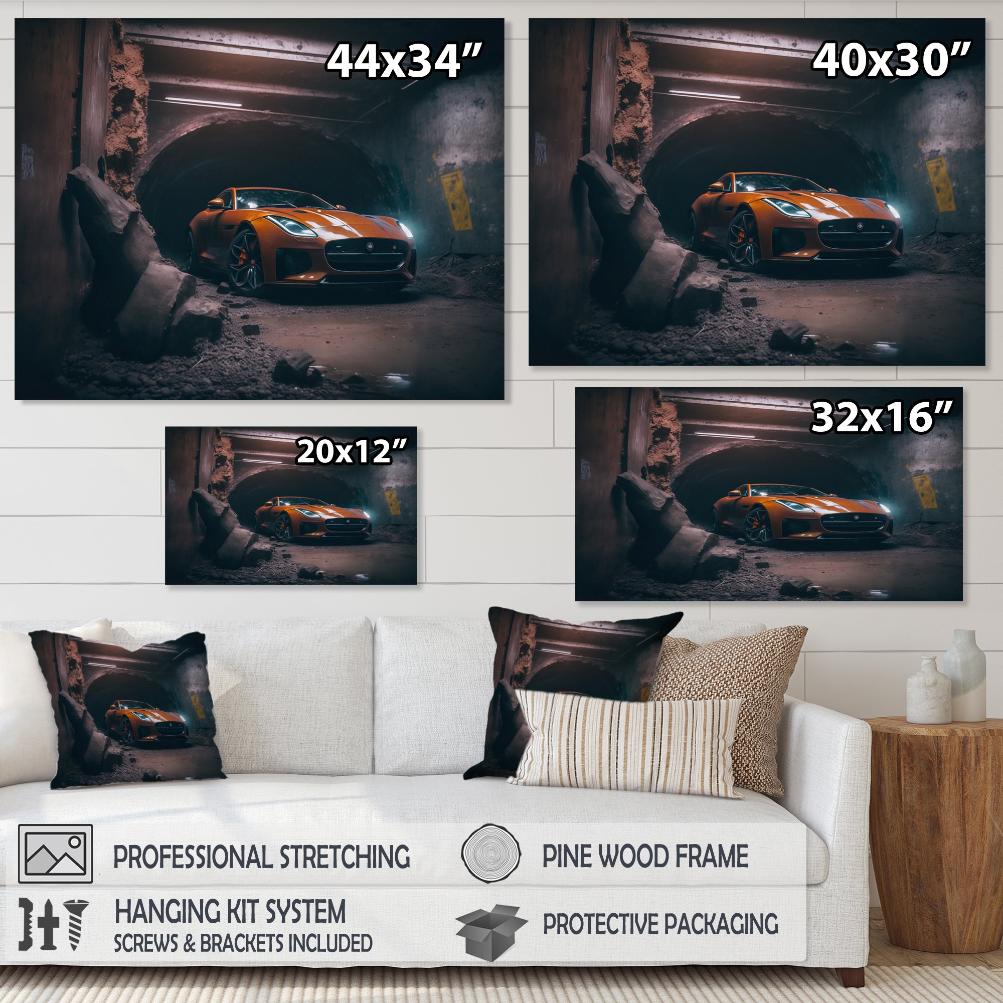 F In Underground Garage - Car Exotic Canvas Wall Art